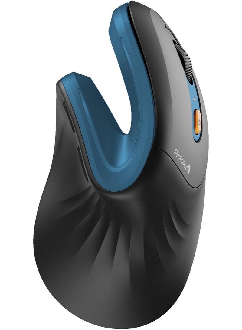 ProtoArc Ergonomic Mouse, EM11 NL Wireless Vertical Mouse, Ergo Multi-Device Mouse, USB-C Rechargeable Mouse for Windows, Mac OS, PC/Notebook/Laptop, Blue - Image 1