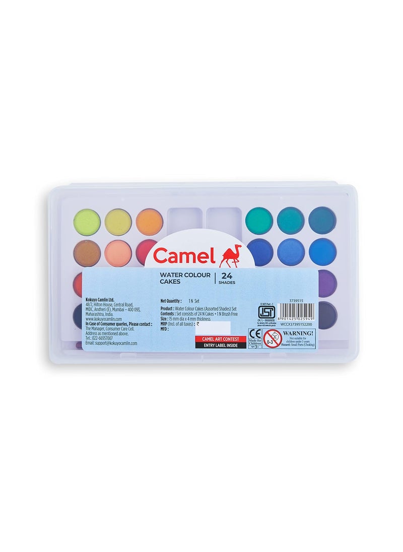 camel Camel Student Water Color Cakes - 24 Shades, Multicolor  - Image 1