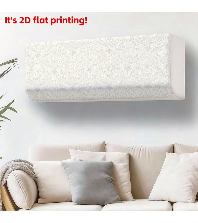 1pc 36x12x9in 2D Flat Air Conditioner Accessory Decorative Cover Beautiful Geometric Floral Pattern Household Wall Mounted AC Dust Cover Full Coverage Decor Classic Design - Image 1