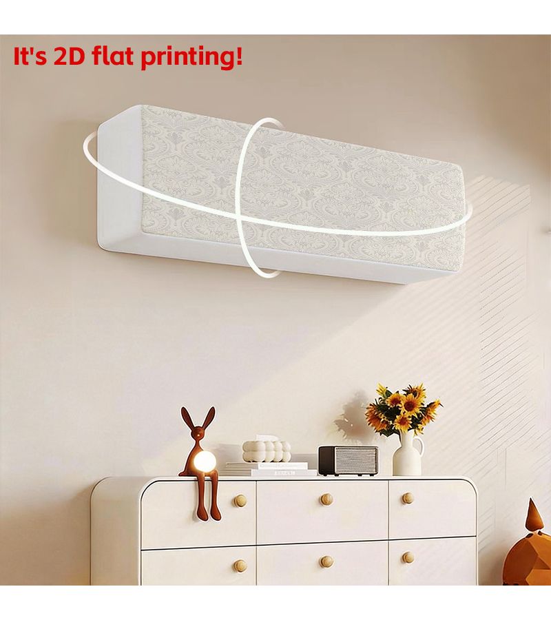 1pc 36x12x9in 2D Flat Air Conditioner Accessory Decorative Cover Beautiful Geometric Floral Pattern Household Wall Mounted AC Dust Cover Full Coverage Decor Classic Design - Image 2