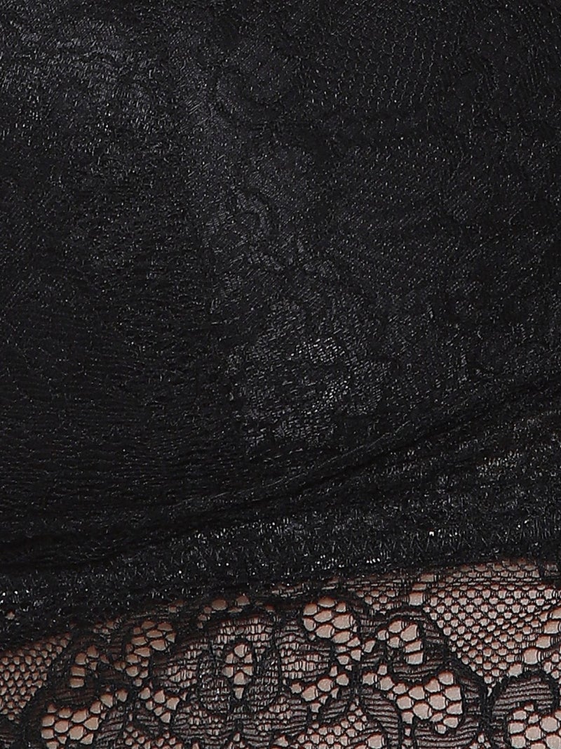 Clovia Womens Lace Padded Non-Wired Long Line Bra (BR1414P13_Black_36D) - Image 4