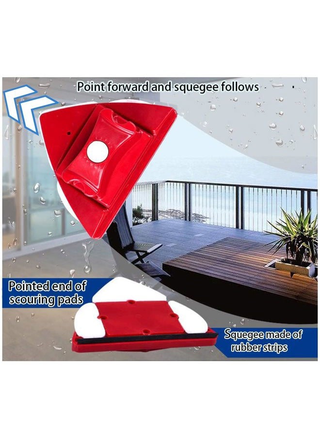 Fcare Outside Magnetic Window Cleaner, Double-Sided Window Brush Glass Wiper Cleaning Tools, Adjustable for high Rise Window Cleaning Windows Thickness 0.3"-1.2" (red) - Image 2