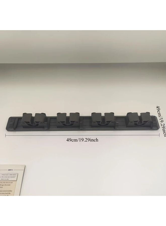 Wall Mounted Organizer Grey Adjustable Hooks And Clips Durable Plastic Storage Rack - Image 1