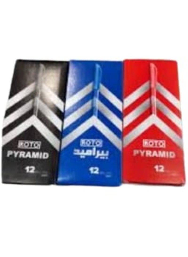 Roto Pyramid ballpoint pen, 3 boxes, 36 pieces /  Blue - black - red - Image 1