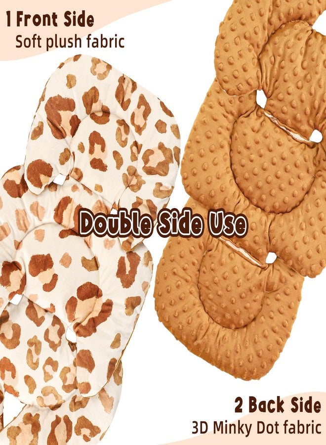 GFU Infant Car Seat Insert Head and Body Support, GFU Reversible Newborn Insert for Carseat With Strap Pads, Soft Stroller Cushion Pillow Insert for Boys and Girls, Fits for Stroller, Swing, Leopard Print - Image 4
