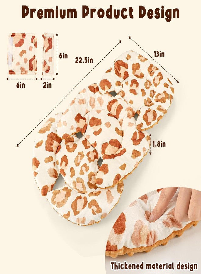 GFU Infant Car Seat Insert Head and Body Support, GFU Reversible Newborn Insert for Carseat With Strap Pads, Soft Stroller Cushion Pillow Insert for Boys and Girls, Fits for Stroller, Swing, Leopard Print - Image 5