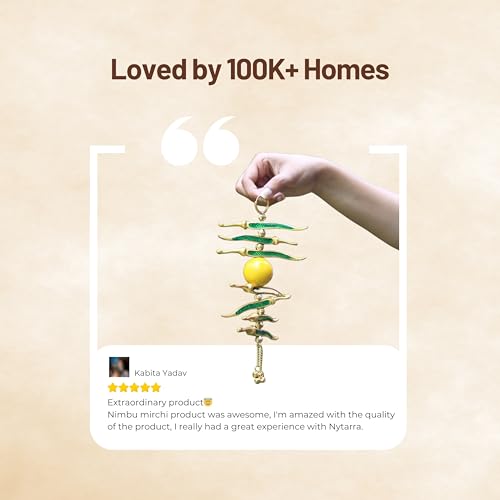 Nytarra Nimbu Mirchi Goodluck Charm, Wall Hanging for Positivity & Protection | Traditional Decor for Home, Office | Unique Housewarming Gift | Traditional Vastu Decor for Home - Image 5