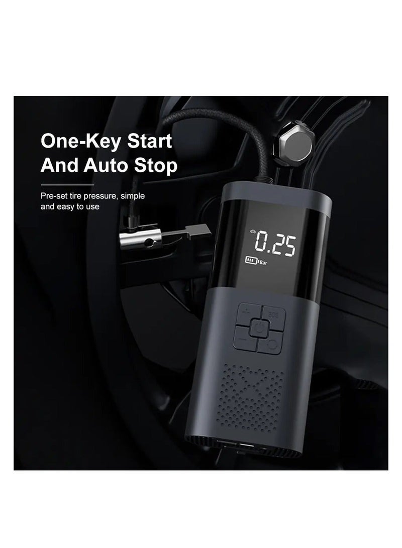 Denx Air Compressor Tire Inflator Pump Car Portable, 150 PSI Fast Inflation with LCD Dual Screen, [Cordless & Strong Power] Electric Tire Pump for Car Tire For Car, Bicycle, Motorcycles, Ball - Image 3