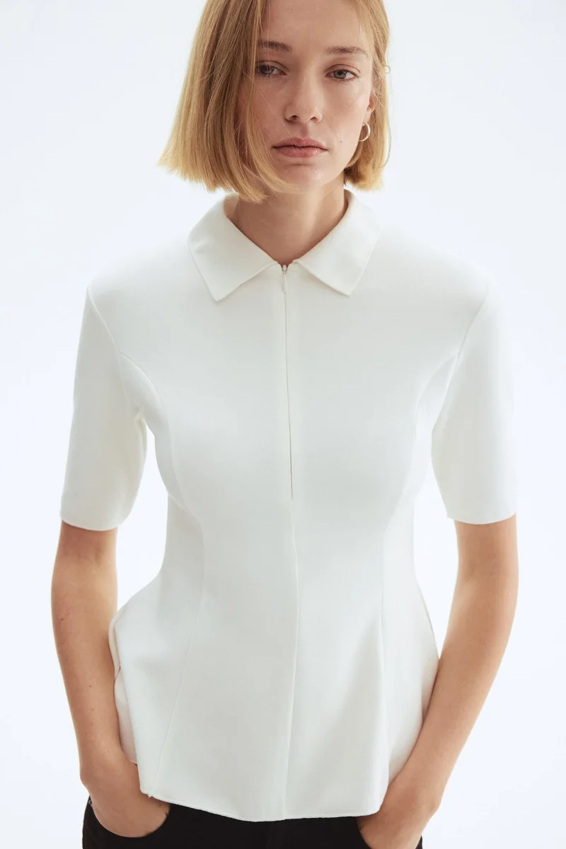 H&M Collared interlock top