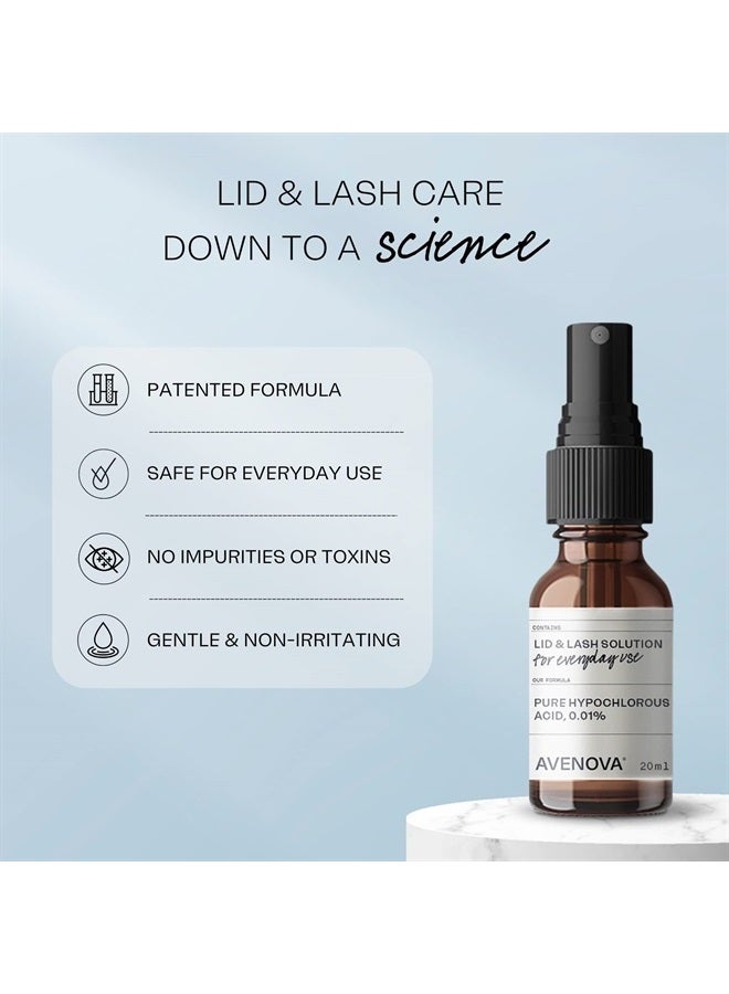 Avenova Eyelid and Eyelash Cleanser Spray with 30 Dry Wipes - Gentle Everyday Hypochlorous Acid Lid and Lash Cleansing Spray for Clearer and Healthier Eyes, 20mL - Image 5