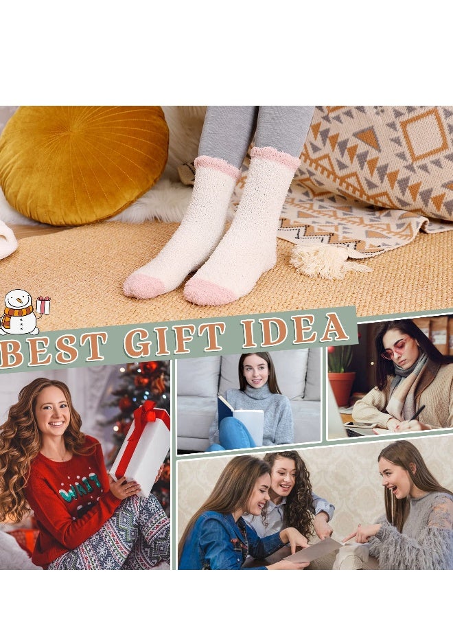 5 Pairs Fuzzy Socks For Women Fluffy Slipper Cozy Winter Soft Comfy Plush Thermal Casual Warm Cabin Socks - Image 4