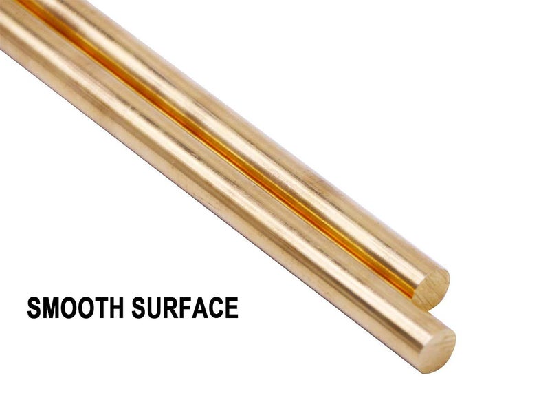 PGCOKO 1/8 Inch Brass Round Rod, 8Pcs Solid Round Brass Rod Lathe Bar Stock, 11.8 inch in Length - Image 3