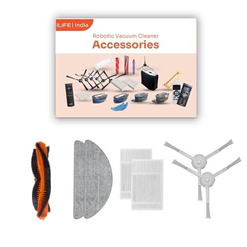 ILIFE V20 Robot Vacuum Cleaner Original Accessories Combo Set with HEPA Filter x2, Side Brush x2, Mopping Cloth x2, Roller Brush x1 - Image 1