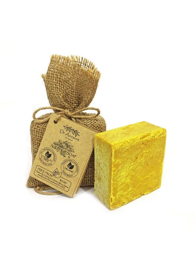 Dr.Ancient - Sulphur Soap Bar Organic Natural Vegan Traditional Handmade Antique Antibacterial Effective For Acne Absolutely No Chemicals! Pure Natural Soap! - Image 1