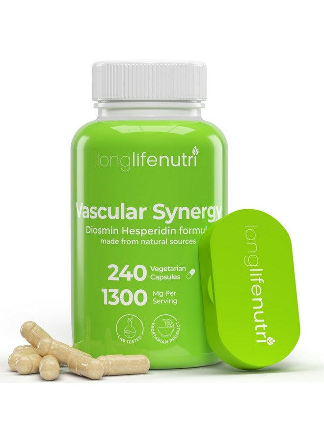 LongLifeNutri Diosmin Hesperidin Complex, Vascular Synergy 1000mg/300mg for Optimal Circulation & Vein Support: 240 Capsules, 120 Servings, 4-Month Supply, Made in USA - Image 1