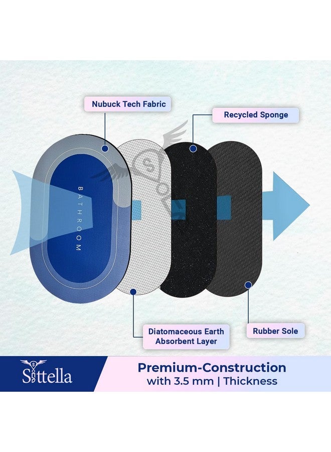 SITTELLA® 5 Pieces (3.5mm) Anti-Skid Water Soaking Bathroom Print Oval Rubber Mat, Water Absorbent Mat (40X60Cm), Multi Color - Image 3