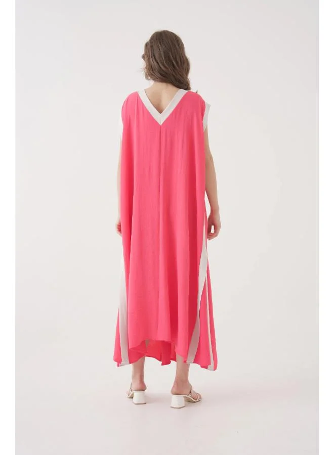Hoxton Gal Coral V‑Neck Sleeveless Oversized Maxi Dress