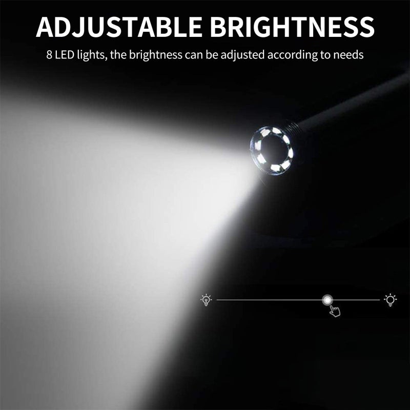 Aumotop Endoscope Camera with Light, 1920P HD Borescope with 8 Adjustable LED Lights Dual Lens, IP67 Waterproof Inspection Camera Replacement for iPhone iOS - Image 5
