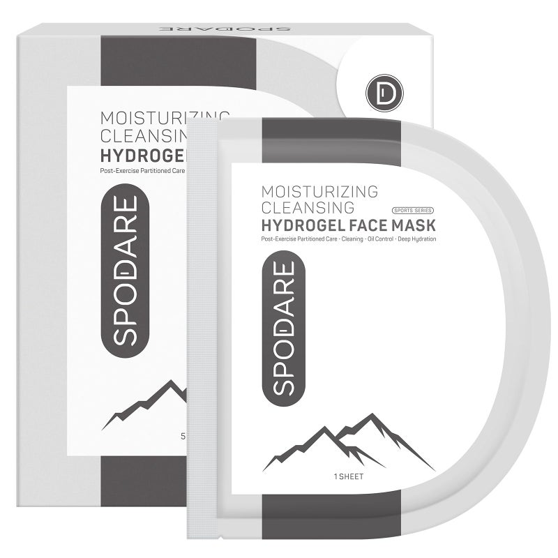 SPODARE SPORTS MASK  Partitioned Care Hydrogel Face Mask  Cleanse and Moisturize When You Need It Most  Deeply Purifying and Super Hydrating after Exercise  For All Skin Types  5 Pc