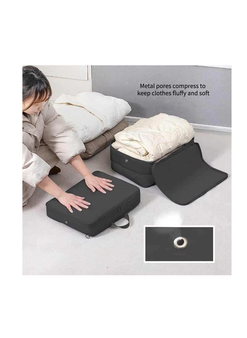 Large Travel Packing Cubes Set for Luggage, 2 Compression Organizers for Suitcases and Backpacks, Expandable Storage Bags in Black - Image 5
