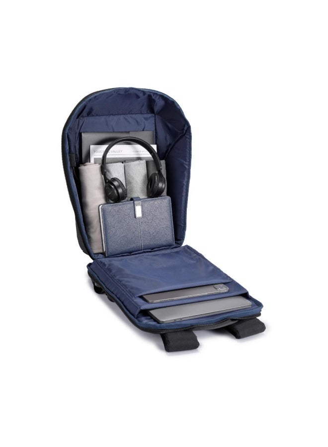 Porodo Lifestyle Water-Resistant PU Backpack with Compression, Dual Laptop Slots & Type-C PD - Image 5