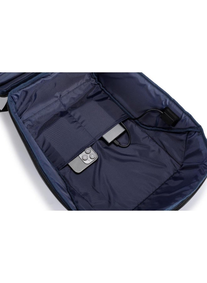 Porodo Lifestyle Water-Resistant PU Backpack with Compression, Dual Laptop Slots & Type-C PD - Image 4
