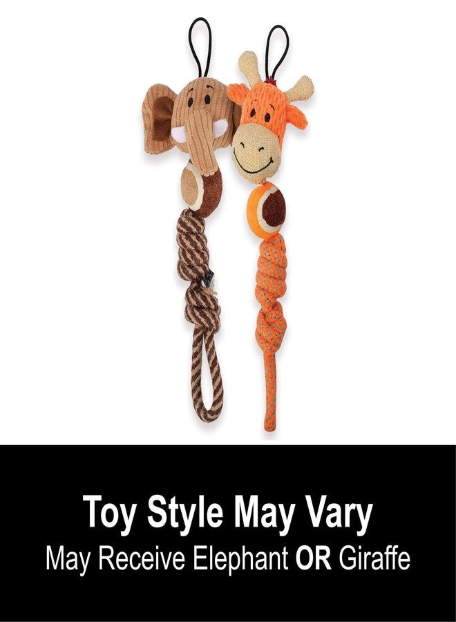 ZEUS Mojo Naturals Tennis Rope Tug, Dog Toys for Small Dogs & Puppies, Receive Either an Elephant or Giraffe - Image 2