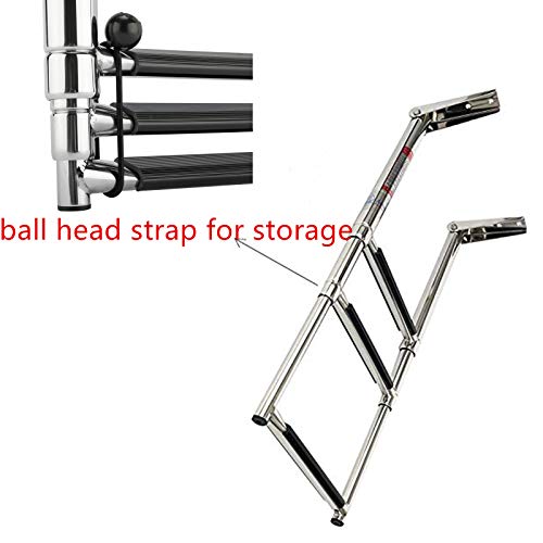 Amarine Made Amarine-made 3 Step Stainless Steel Telescoping Boat Ladder Swim Step - Image 4