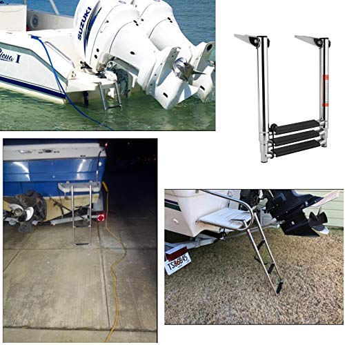 Amarine Made Amarine-made 3 Step Stainless Steel Telescoping Boat Ladder Swim Step - Image 2