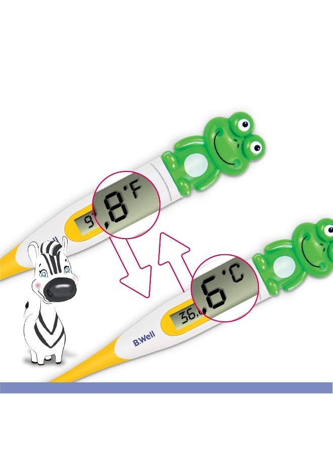 B.Well (PACK OF 2 )Pro-06 Standard Digital Thermometer Flexible-Tip Waterproof Celsius & Fahrenheit (Frog) - Image 3