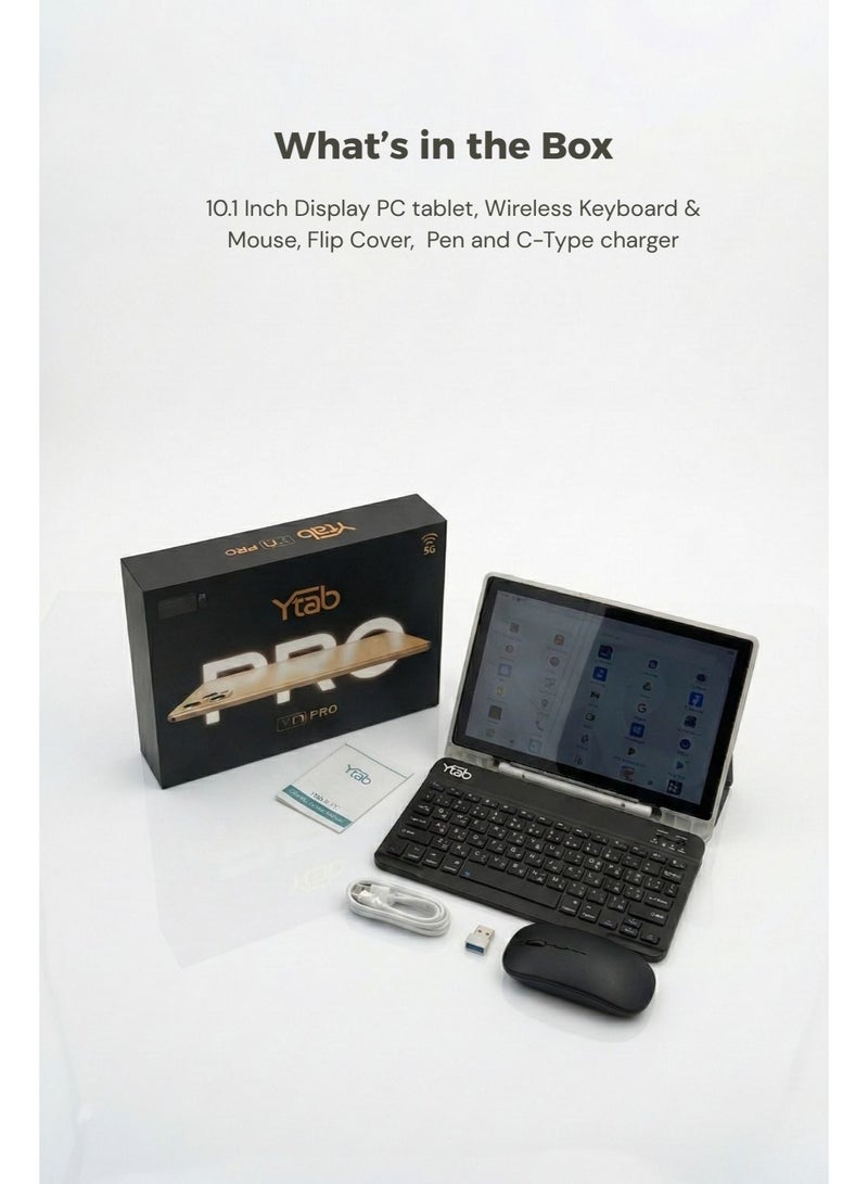 ي تاب جهاز YTAB Y17PRO الذكي للتعليم، بشاشة 10.1 إنش، مع كيبورد وماوس لاسلكي، فليب كفر، قلم، وشاحن Type-C" - Image 2