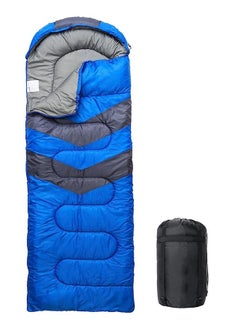 Arabest Sleeping Bags for Adults & Kids, Ultralight Backpacking Sleeping Bag for Hiking Cold Weather & Warm, Lightweight Compact, Summer & Winter, Girls Boys 1 & Double 2 Person, Ocean Blue with Stripes  - Image 1