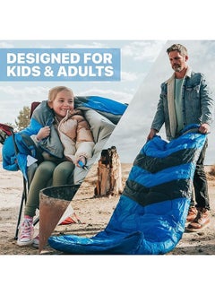 Arabest Sleeping Bags for Adults & Kids, Ultralight Backpacking Sleeping Bag for Hiking Cold Weather & Warm, Lightweight Compact, Summer & Winter, Girls Boys 1 & Double 2 Person, Ocean Blue with Stripes  - Image 5