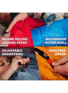 Arabest Sleeping Bags for Adults & Kids, Ultralight Backpacking Sleeping Bag for Hiking Cold Weather & Warm, Lightweight Compact, Summer & Winter, Girls Boys 1 & Double 2 Person, Ocean Blue with Stripes  - Image 4