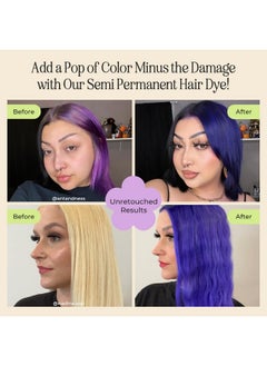 INH Semi Permanent Hair Color | Color Depositing Conditioner | Amethyst Dark Purple Hair Dye | No Bleach No Peroxide Temporary Tint For Women, Men | Vegan, Ammonia Free, Sulfate Free, Ready To Use 6Oz  - Image 2