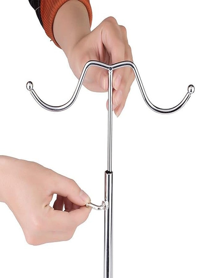 DOOR STEP SHOPPING Adjustable Metal Purse Display Stand with Double Hook, Stainless Steel, for Purse, Handbag, Wig, Hat - Image 5