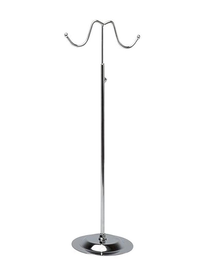 DOOR STEP SHOPPING Adjustable Metal Purse Display Stand with Double Hook, Stainless Steel, for Purse, Handbag, Wig, Hat - Image 2