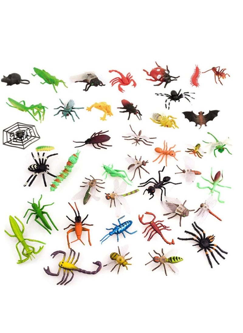 KASTWAVE Plastic Bug Lifelike Insects Figures Toys Model Animal for Kids Educational Party Favours School 39 pcs  - Image 1