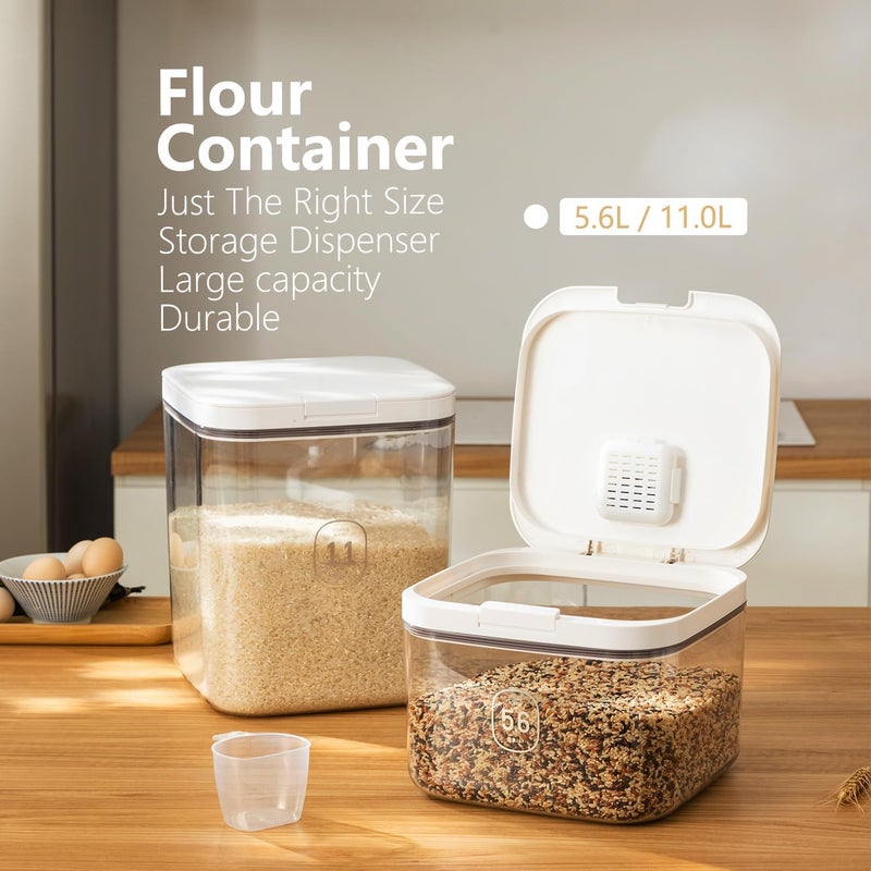 LivLab Flour Dispenser 10lb - 5Liter/5Qt/5kg Rice Container for Food Storage Cereal Household Containers for Pantry Organization - Image 3