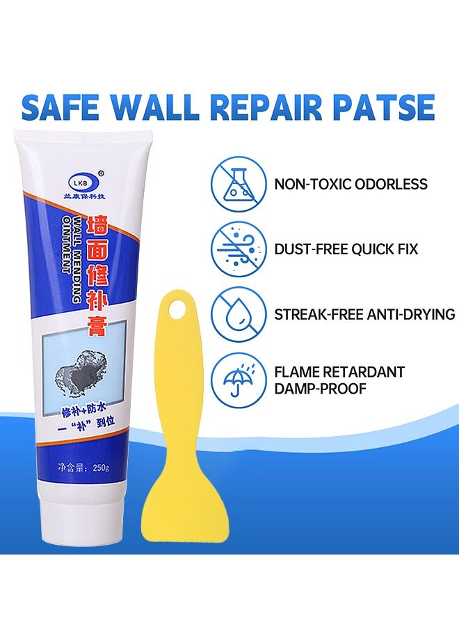 LKB Wall Mending Ointment Cream With Scraper Wall Spackle Repair Paste Wall Mending Agent Fill The Holes For Home Wall Plaster Dent Easy Solution, For Wall, Wood And Plaster 250G - Image 3