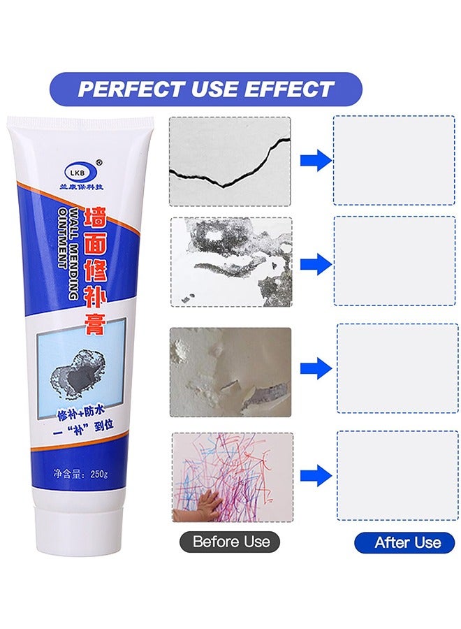 LKB Wall Mending Ointment Cream With Scraper Wall Spackle Repair Paste Wall Mending Agent Fill The Holes For Home Wall Plaster Dent Easy Solution, For Wall, Wood And Plaster 250G - Image 4