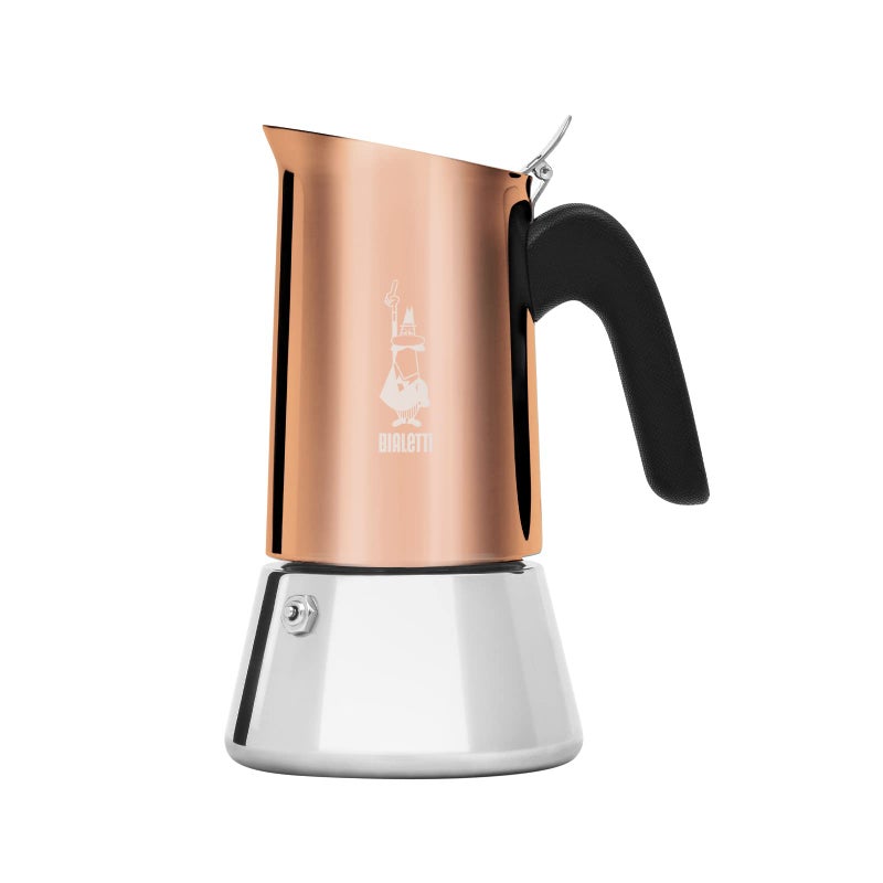 Bialetti  New Venus Induction Stainless Steel Stovetop Espresso Coffee Maker Suitable for all Types of Hobs 6 Cups 79 Oz CopperSilver