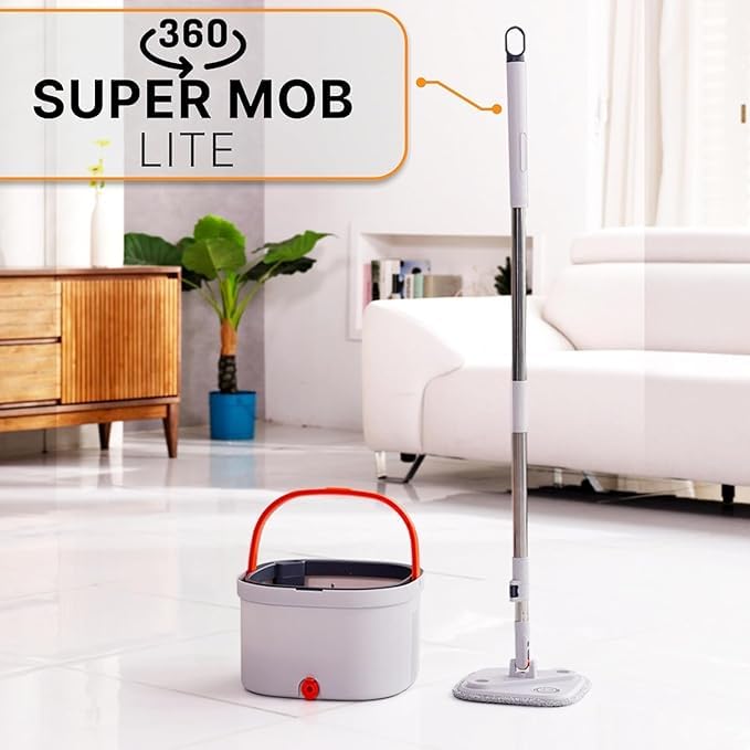 MAPPLE CREATION Portable Flat Mop Cleaning Bucket SystemRotation Drive WaterSaving Mops Adjustable Handle 360 Degree Rotating Head Mop for Wood Tile Flooring - Image 4