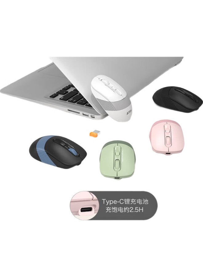 A4TECH Fb10Cs Quiet Wireless Bluetooth Mouse, Rechargeable, Compatible With Laptops, Office, Smartphones, Tablets, Ipad, Fei Shidai, Obsidian Black - Image 2