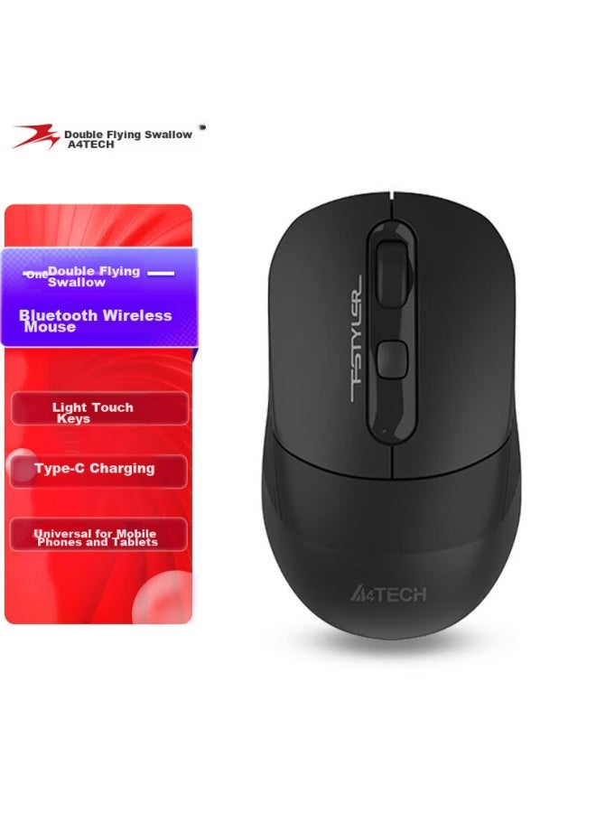 A4tech Fb10cs Quiet Wireless Bluetooth Mouse, Rechargeable, Compatible With Laptops, Office, Smartphones, Tablets, Ipad, Fei Shidai, Obsidian Black - Image 1