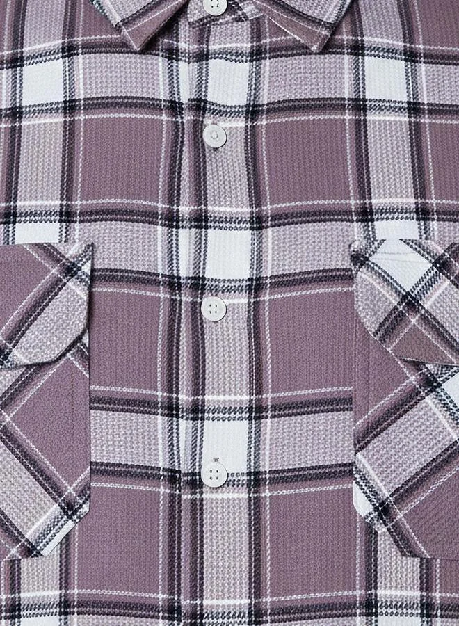 Lee Cooper  Lee Cooper Men Regular Fit Collared Checked Long Sleeves Shirt for Men | Best Price UAE