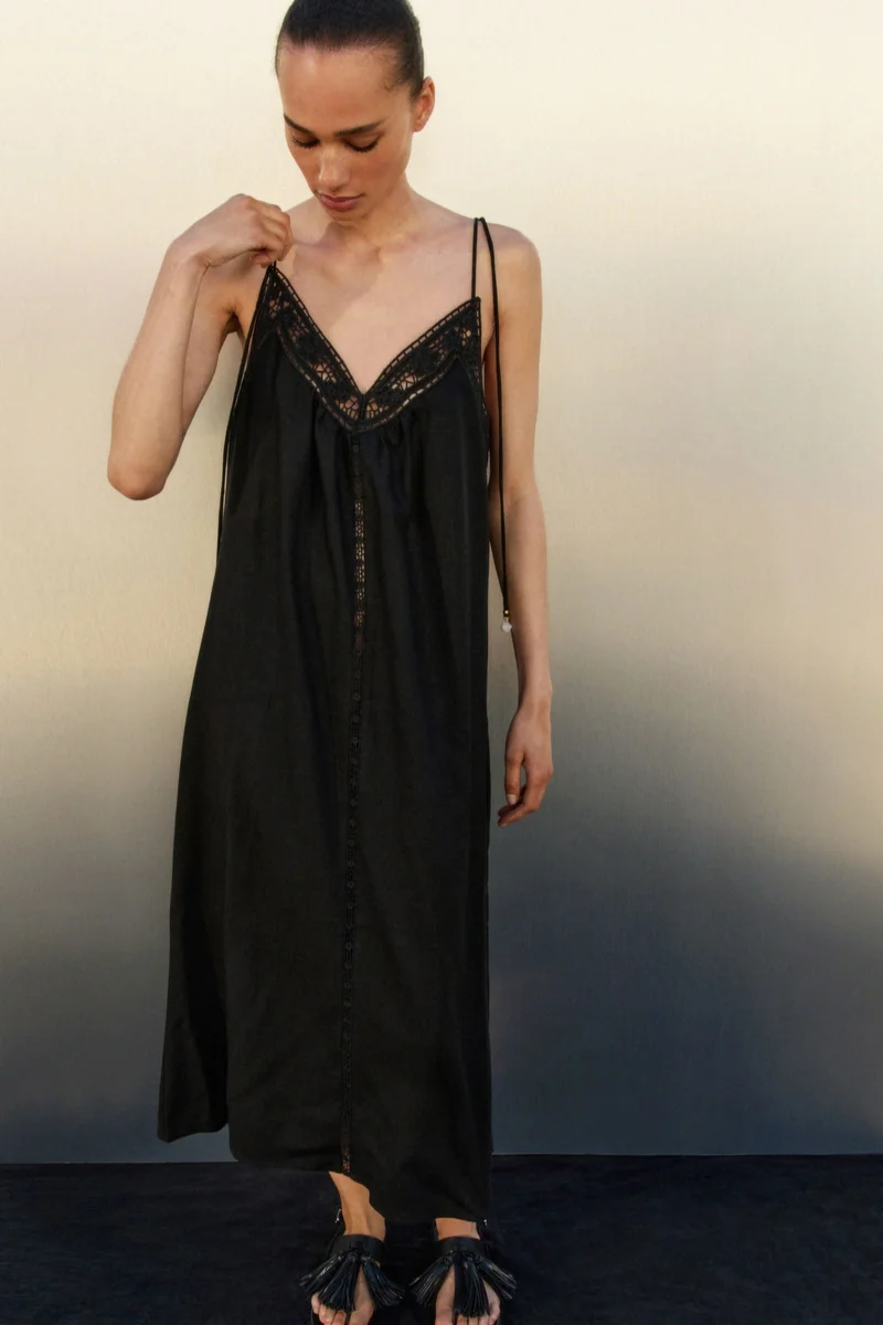 H&M Broderie anglaise tie-strap dress