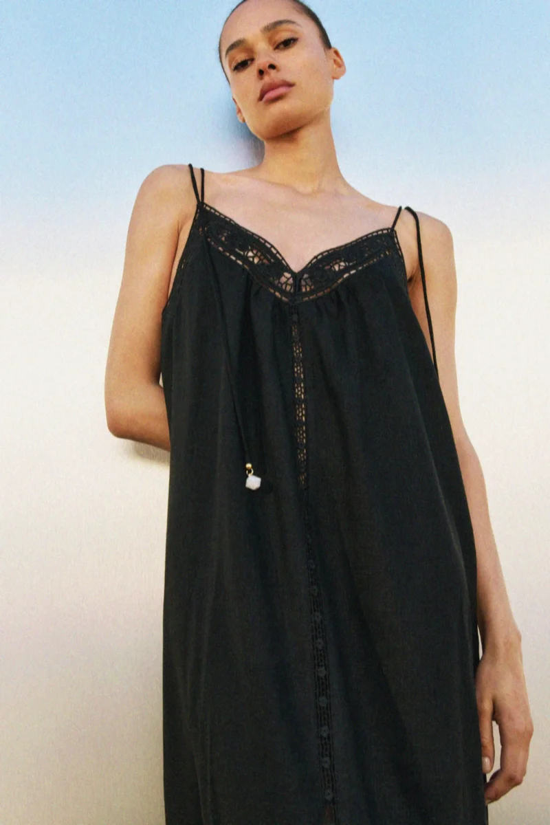 H&M Broderie anglaise tie-strap dress