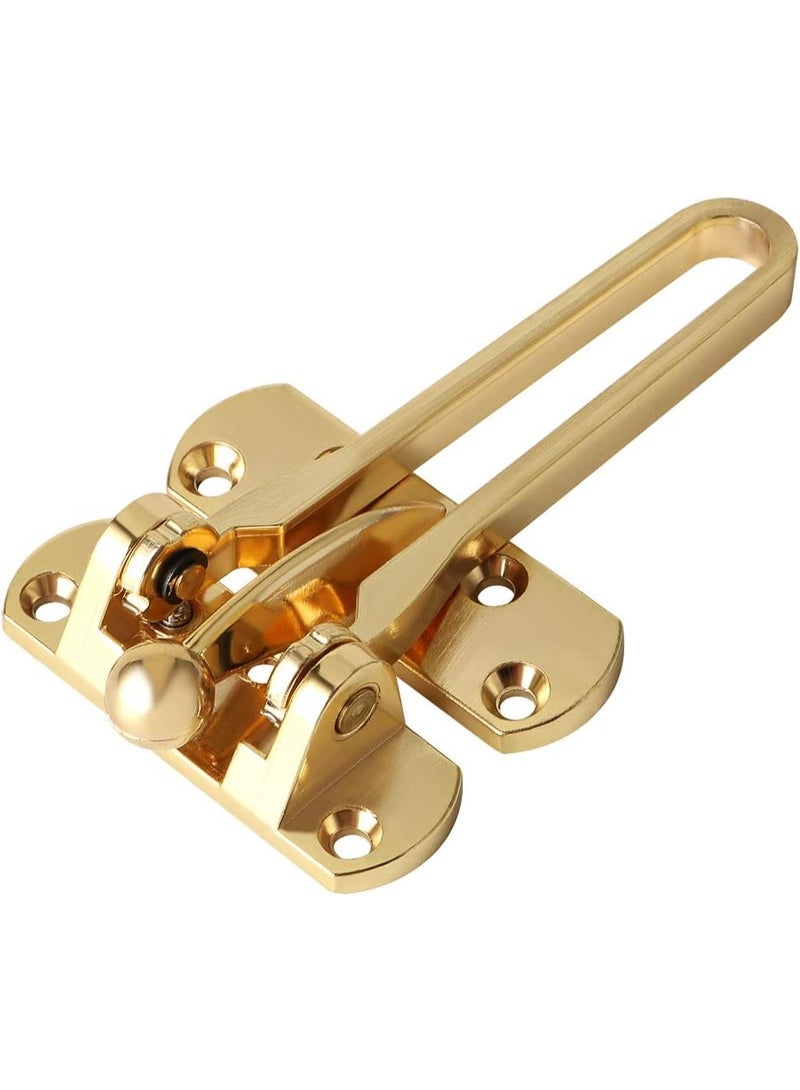 Swing Bar Door Guard,Door Latch Lock for Front Doors and Inside Doors,Door Security Latch for Kids Safety,Hinged Swing-in Doors,Home Security, Hotel Door Latches, Gold Finish(1 P) - Image 1