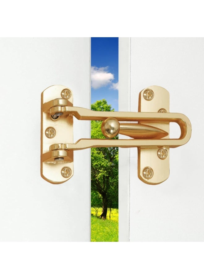 Swing Bar Door Guard,Door Latch Lock for Front Doors and Inside Doors,Door Security Latch for Kids Safety,Hinged Swing-in Doors,Home Security, Hotel Door Latches, Gold Finish(1 P) - Image 3
